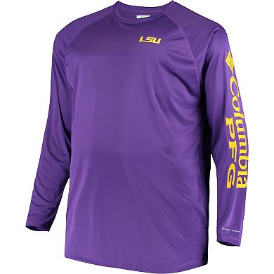 Men's Columbia Purple LSU Tigers Big & Tall Terminal Tackle Long Sleeve Omni-Shade T-Shirt