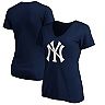 Women's Fanatics Branded Navy New York Yankees Core Official Logo V-Neck T-Shirt