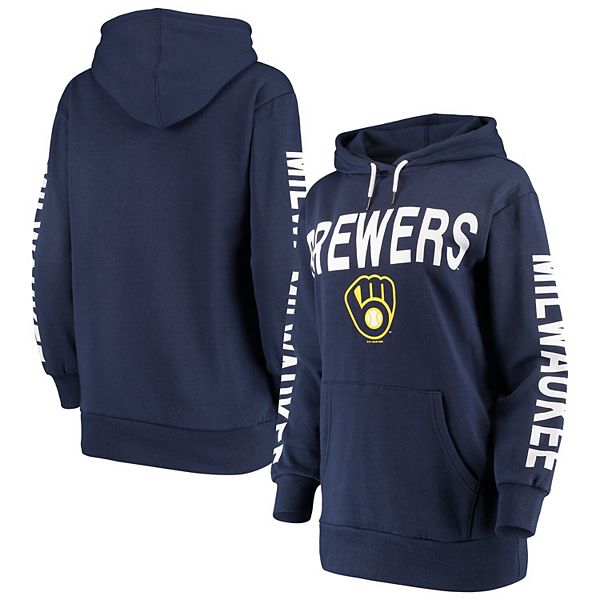 Women's G-III 4Her by Carl Banks Navy Milwaukee Brewers City Graphic Pullover Hoodie Size: Extra Small