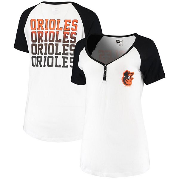 Women's New Era White Baltimore Orioles Henley T-Shirt