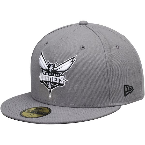 Charlotte Hornets MONOCHROME XL-LOGO Grey-Black Fitted Hat