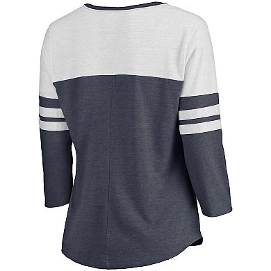 Women's Fanatics Branded Karl-Anthony Towns Navy Minnesota Timberwolves Starstruck Name & Number Tri-Blend 3/4-Sleeve V-Neck T-Shirt