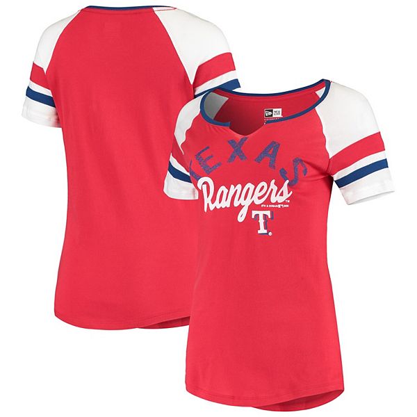 Girls Youth New Era White/Red Texas Rangers Pinstripe Tank Top