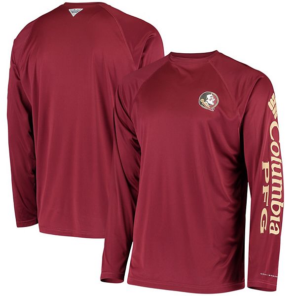 Men's Columbia Garnet Florida State Seminoles Big & Tall Terminal Tackle  Raglan Omni-Shade Long Sleeve T-Shirt