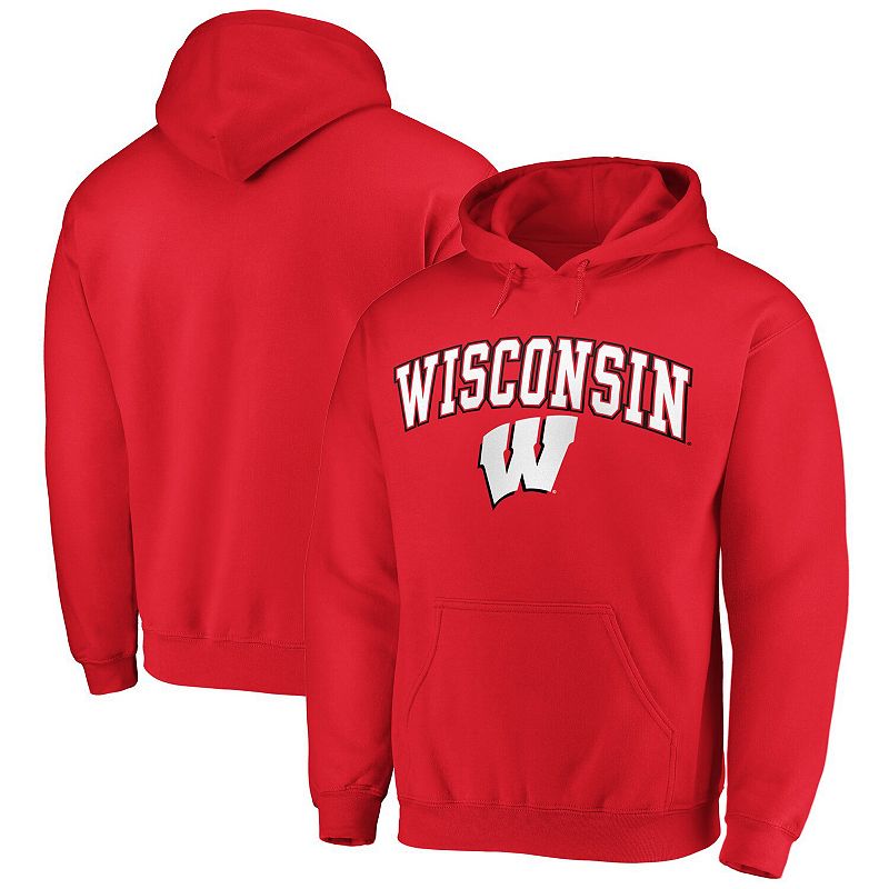 Mens Fanatics Branded Red Wisconsin Badgers Campus Pullover Hoodie, Size: 