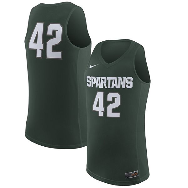 Men's Nike 42 Green Michigan State Spartans College Basketball Replica