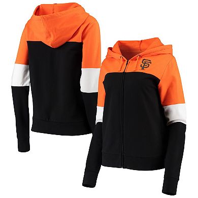 Women's New Era Black San Francisco Giants Colorblock French Terry Full-Zip Hoodie