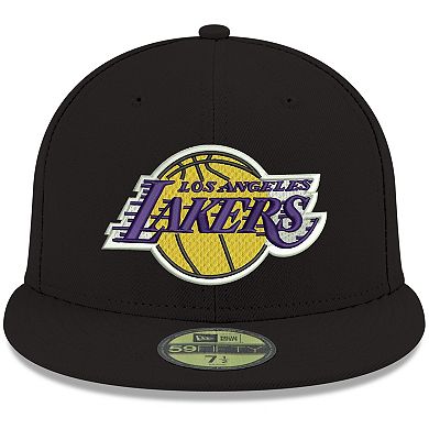 Men's New Era Black Los Angeles Lakers Official Team Color 59FIFTY Fitted Hat