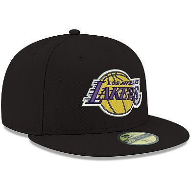 Men's New Era Black Los Angeles Lakers Official Team Color 59FIFTY Fitted Hat
