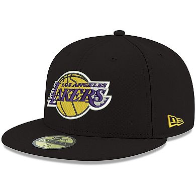 Men's New Era Black Los Angeles Lakers Official Team Color 59FIFTY Fitted Hat