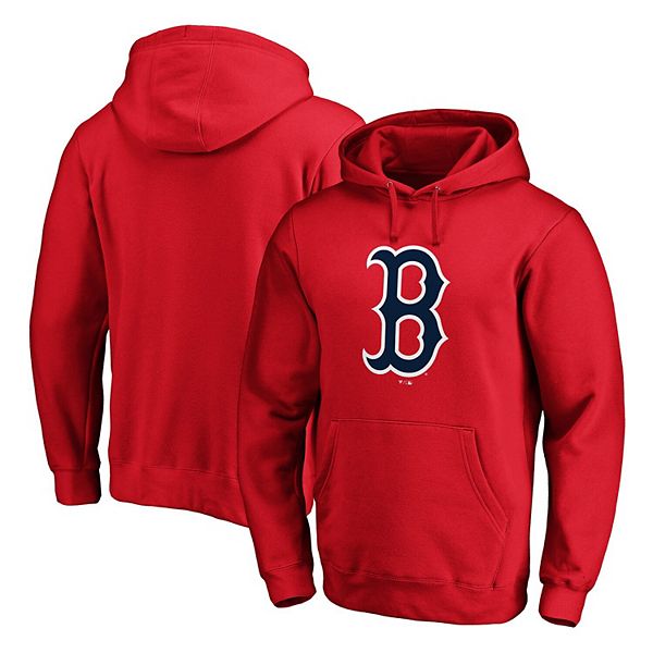 Men's Fanatics Branded Red Boston Red Sox Official Logo Fitted Pullover ...