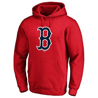 Men's Fanatics Branded Red Boston Red Sox Official Logo Fitted Pullover Hoodie