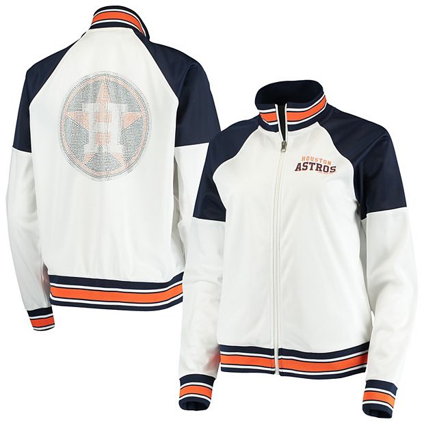Women's G-III 4Her by Carl Banks White/Navy Houston Astros First Hit  Full-Zip Track
