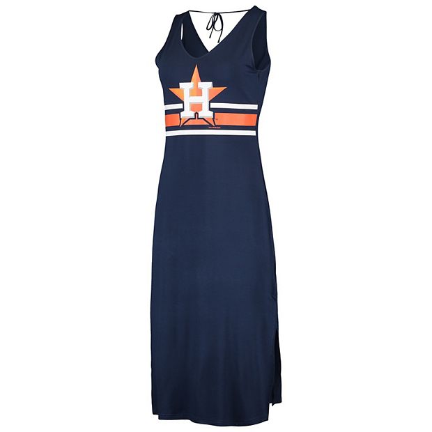 Women's G-III 4Her by Carl Banks Navy/Orange Houston Astros Opening Day  Maxi Dress