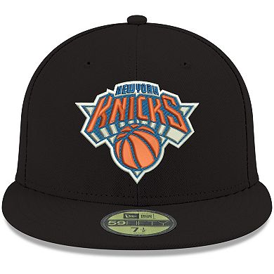 Men's New Era Black New York Knicks Official Team Color 59FIFTY Fitted Hat