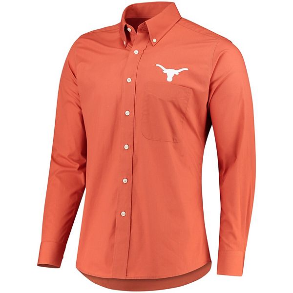 Houston Astros Antigua Compression Long Sleeve Button-Down Shirt -  Orange/White
