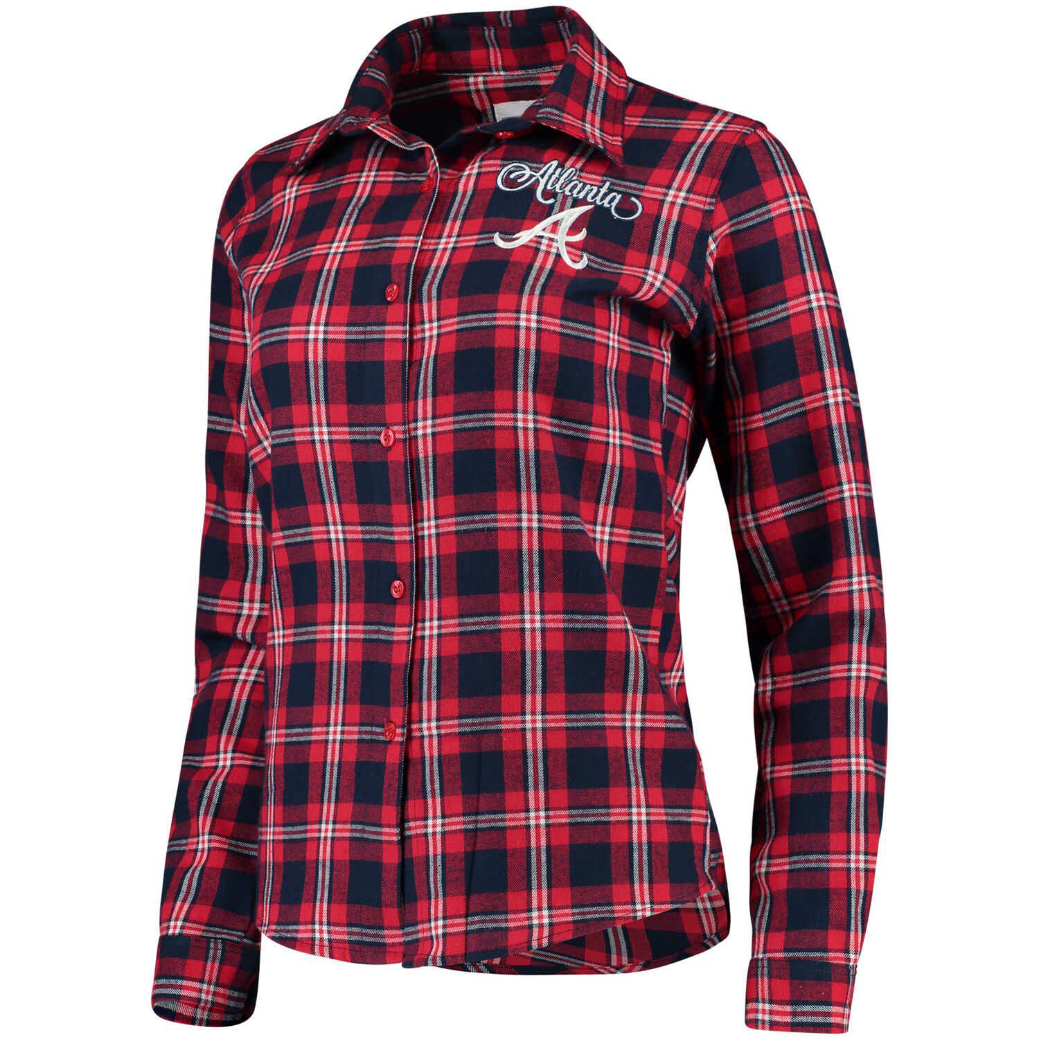 atlanta braves button up shirt