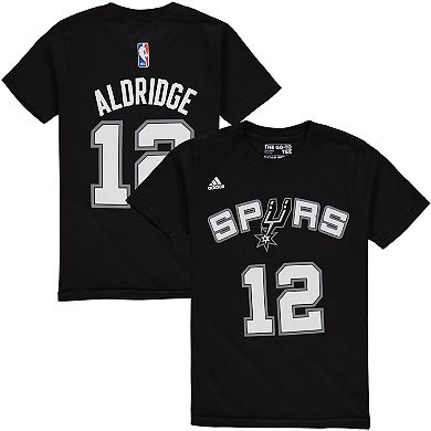 Youth LaMarcus Aldridge Black San Antonio Spurs Game Time Flat Name & Number T-Shirt