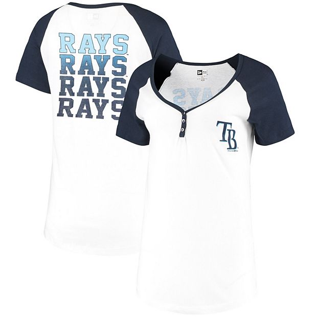 Women's New Era White Tampa Bay Rays Henley T-Shirt