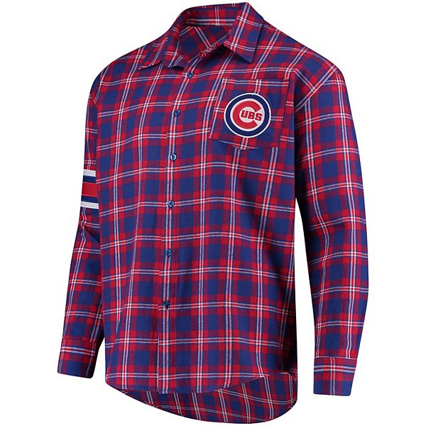 Chicago Cubs MLB Mens Colorblock Short Sleeve Flannel Shirt