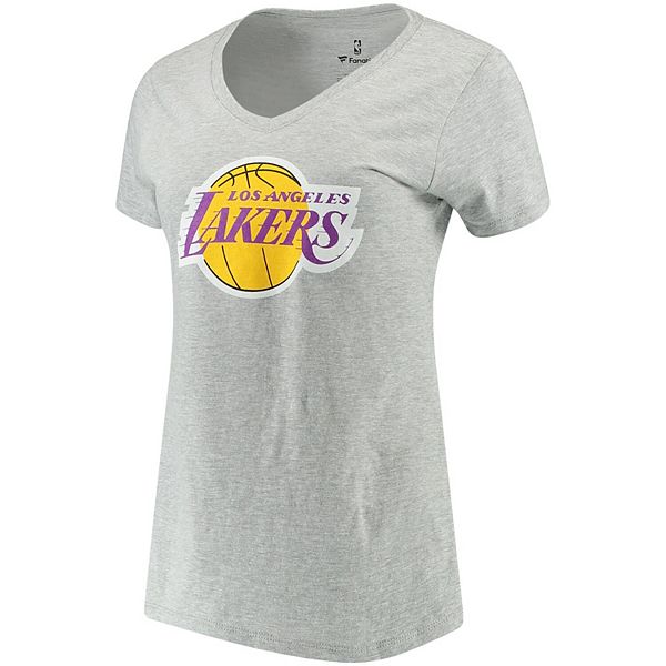 Women's Fanatics Branded Heathered Gray Los Angeles Lakers Primary Logo ...