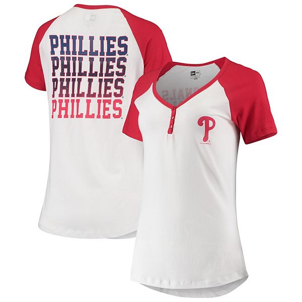 Women's New Era White Philadelphia Phillies Henley T-Shirt