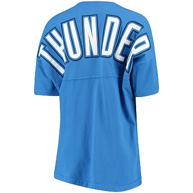 Women's Fanatics Branded Blue Oklahoma City Thunder Baseline Spirit Jersey V-Neck T-Shirt
