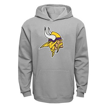 Minnesota Vikings Youth Short Sleeve Pullover Hoodie - Heather Gray