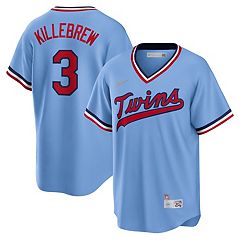 Mitchell & Ness Minnesota Twins Youth Navy Cooperstown Collection Mesh Wordmark V-Neck Jersey Size: Extra Large