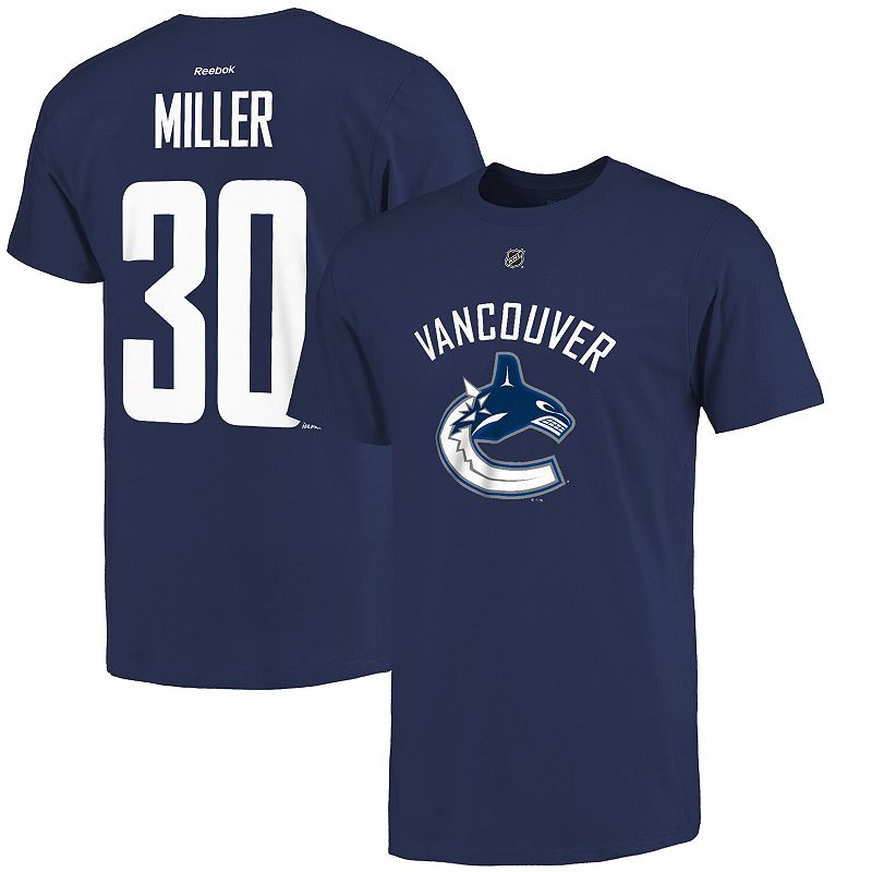 UPC 888161596521 product image for Men's Vancouver Canucks Ryan Miller Reebok Blue Name and Number T-Shirt, Size: L | upcitemdb.com