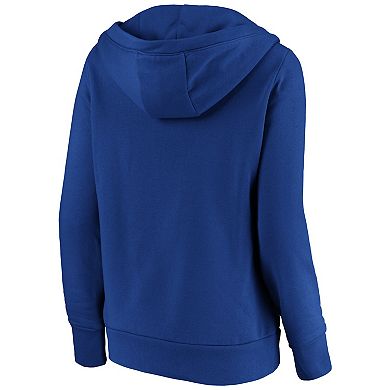 Women's Fanatics Branded Royal Los Angeles Dodgers Official Logo Crossover V-Neck Pullover Hoodie