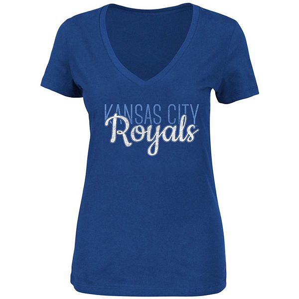 Women's Royal Kansas City Royals Plus Size Pricepoint V-Neck T-Shirt