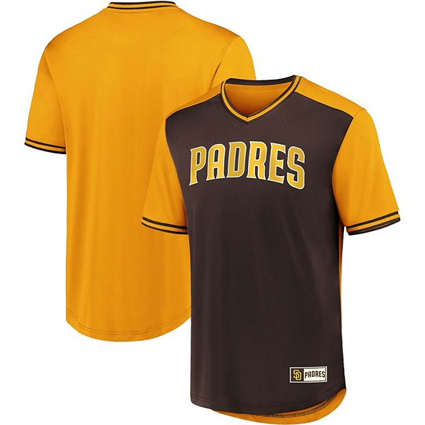 Men's Fanatics Branded Brown/Gold San Diego Padres Big & Tall Iconic Walk  Off V-Neck