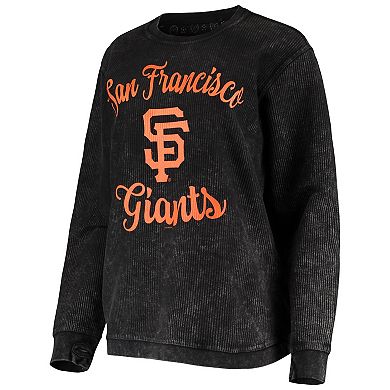 Women's G-III 4Her by Carl Banks Black San Francisco Giants Script Comfy Cord Pullover Sweatshirt