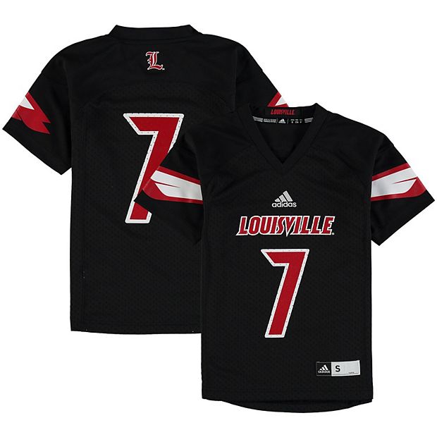 Youth adidas #7 Black Louisville Cardinals Replica Football Jersey