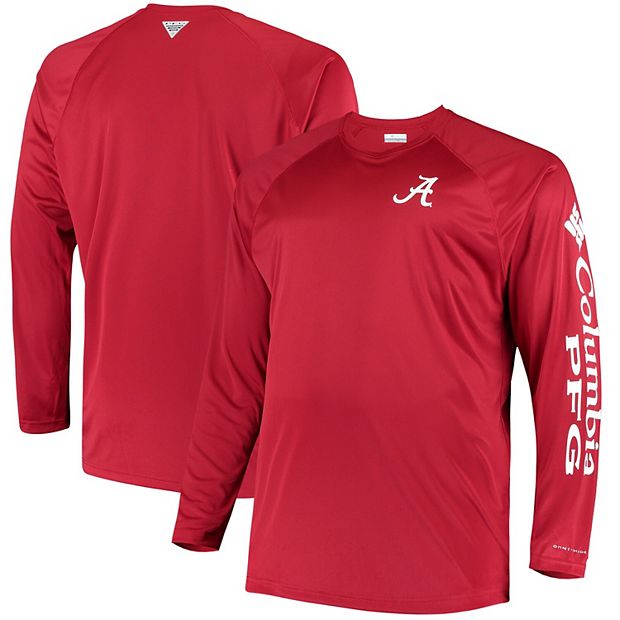 Columbia Men's Alabama Crimson Tide Crimson Terminal Tackle Long Sleeve T-Shirt, Medium, Red