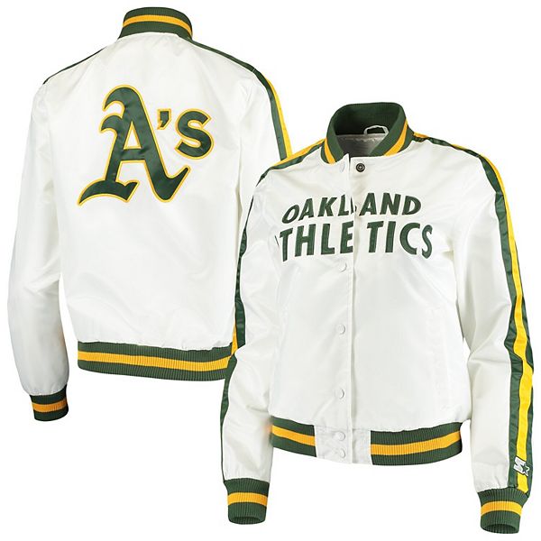 Women's Oakland Athletics Starter White/Green Hometown Full-Snap Jacket