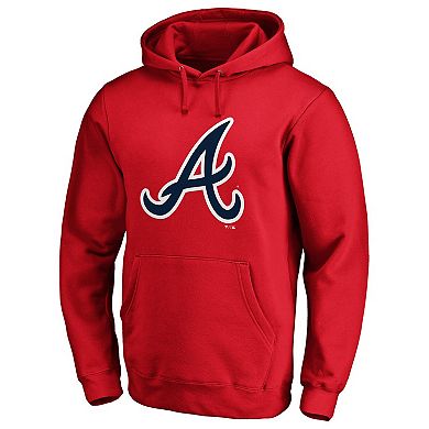 Men's Fanatics Branded Red Atlanta Braves Official Logo Pullover Hoodie