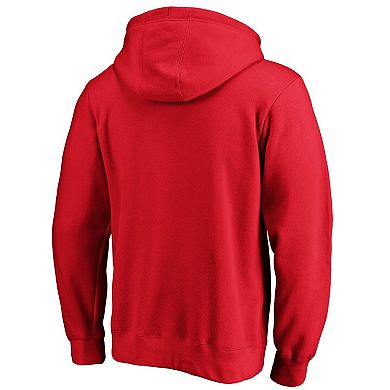 Men's Fanatics Branded Red Atlanta Braves Official Logo Fitted Pullover Hoodie