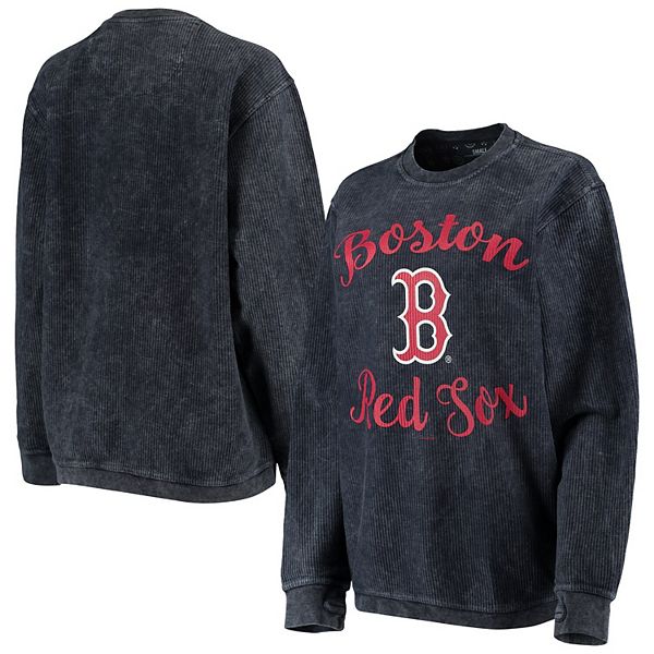 G-III 4Her by Carl Banks Women's Navy Boston Red Sox Script Comfy Cord  Pullover Sweatshirt