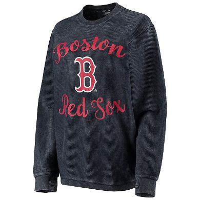 Women's G-III 4Her by Carl Banks Navy Boston Red Sox Script Comfy Cord Pullover Sweatshirt