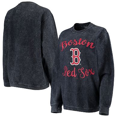 Women's G-III 4Her by Carl Banks Navy Boston Red Sox Script Comfy Cord Pullover Sweatshirt