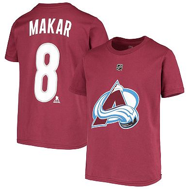 Youth Cale Makar Burgundy Colorado Avalanche Player Name & Number T-Shirt
