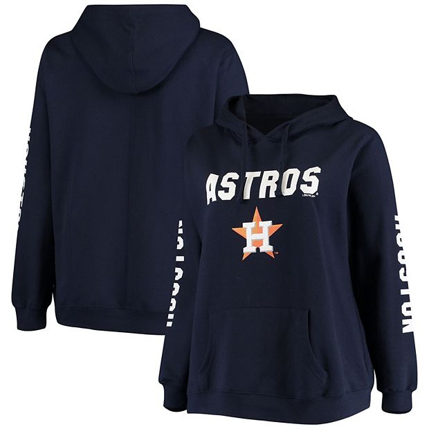 Houston Astros Profile Women's Plus Size Pullover Hoodie - Navy