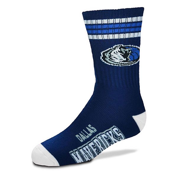 Youth For Bare Feet Dallas Mavericks 4-Stripe Deuce Quarter-Length Socks