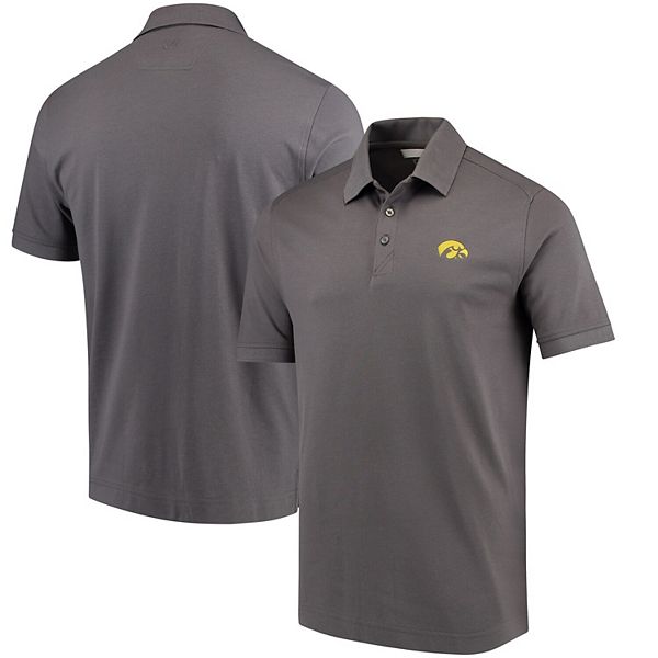 Men's Cutter & Buck Charcoal Iowa Hawkeyes Collegiate Advantage DryTec Polo
