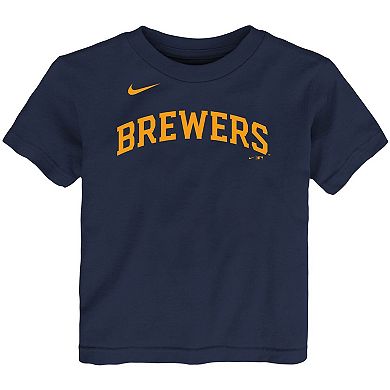 Toddler Nike Christian Yelich Navy Milwaukee Brewers Player Name & Number T-Shirt