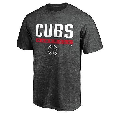Men's Fanatics Branded Charcoal Chicago Cubs Win Stripe T-Shirt