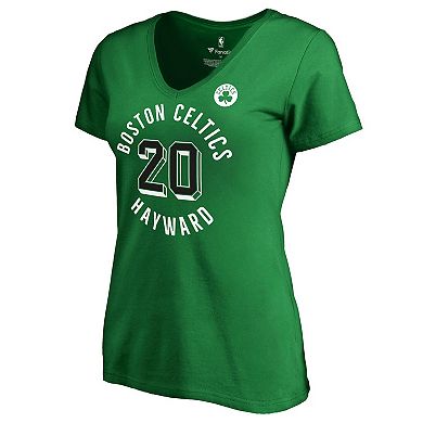 Women's Fanatics Branded Gordon Hayward Kelly Green Boston Celtics Notable Name & Number V-Neck T-Shirt