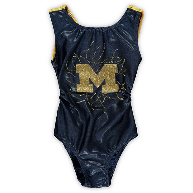 Girls Youth Navy Michigan Wolverines Team Gymnastics Gym Shorts